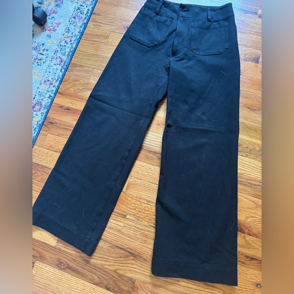 Maeve black Wide-Leg Trousers